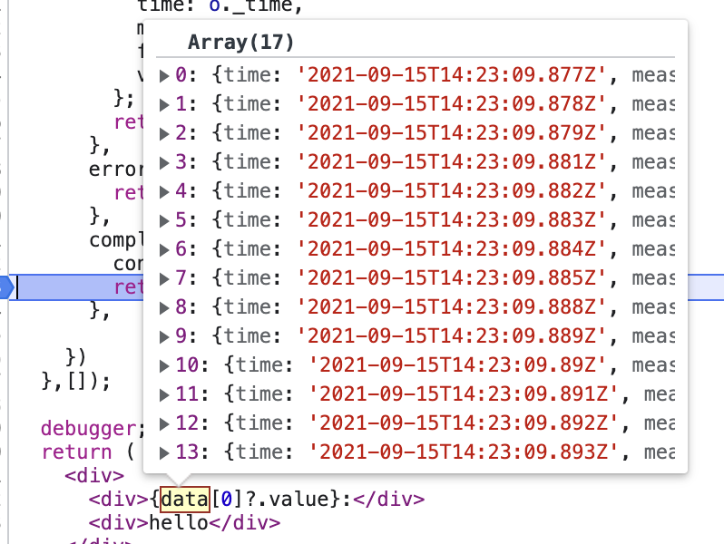 data when function return finally results