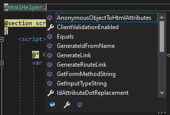 HtmlHelper Intellisense