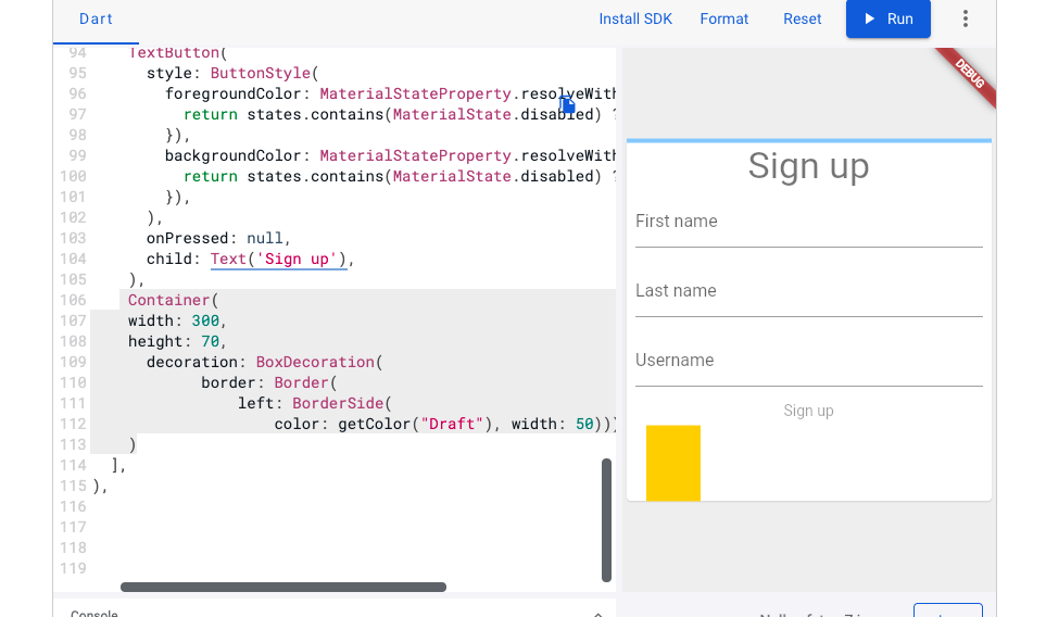 This one is where I'm calling your getColor method, I just tried simple string as an argument