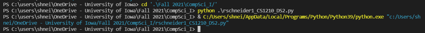 VS Code Python screenshot