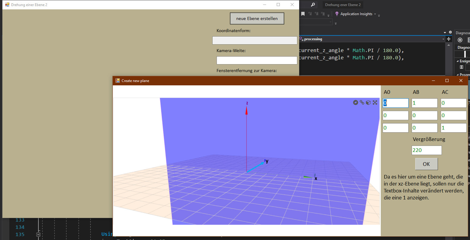 Form ‘Create’ to instantiate a new plane