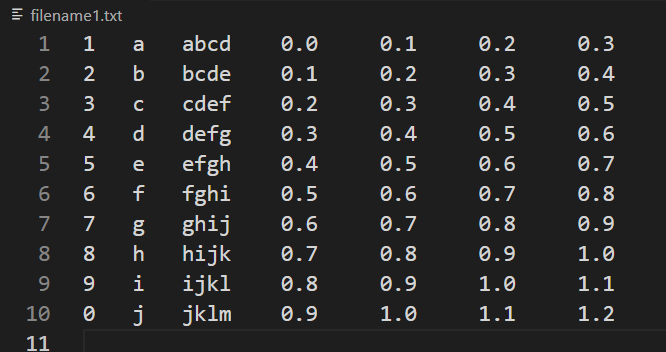 output in the txt file 