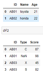 Input dataframes