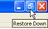 window title bar: "Restore Down" button in Windows