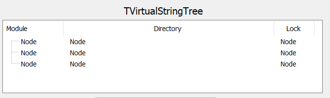 The VirtualStringTree shows data like this