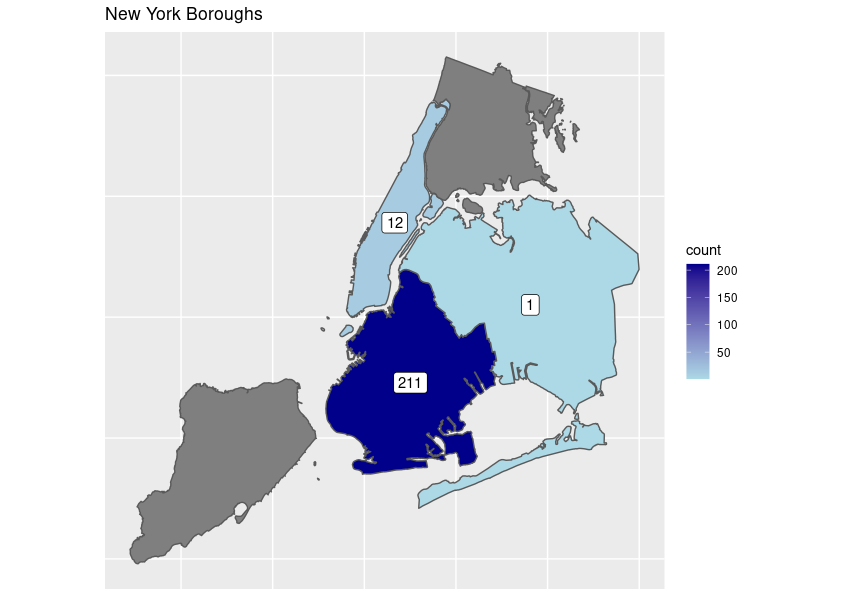 new york with labels, with Manhattan behaving itself