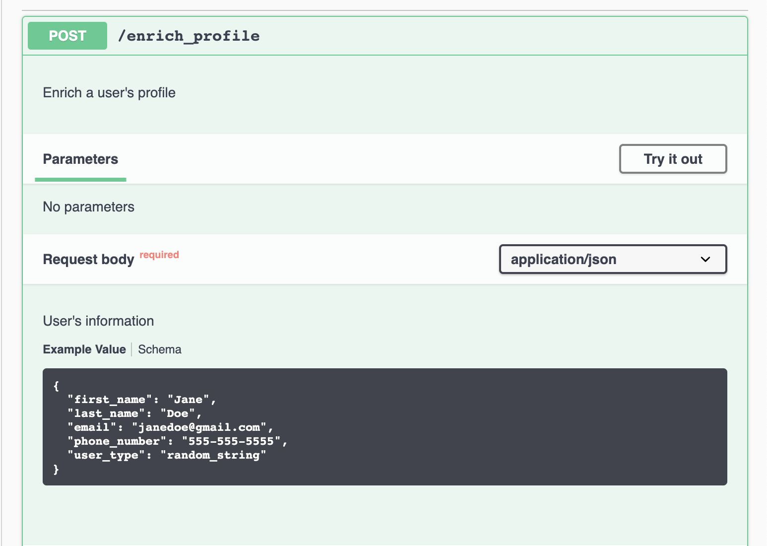 API Endpoint Spec