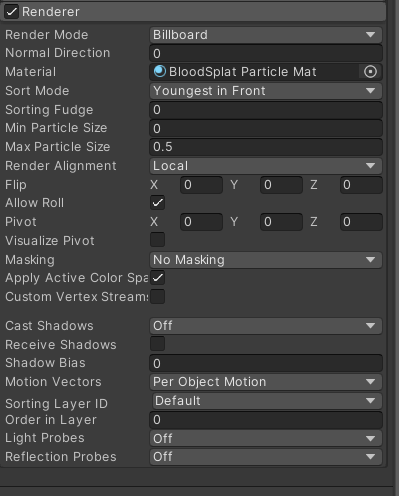 ParticleSystem Renderer Settings