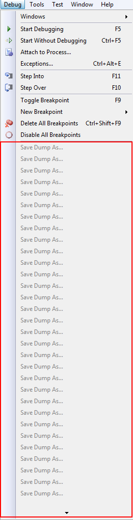 save dump as