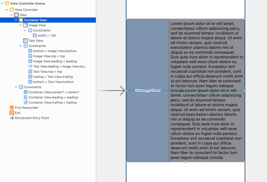 Storyboard constraints