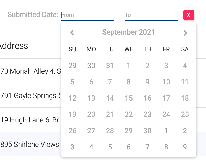 date selection