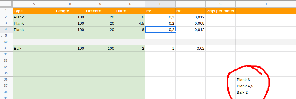 Merge col google sheets