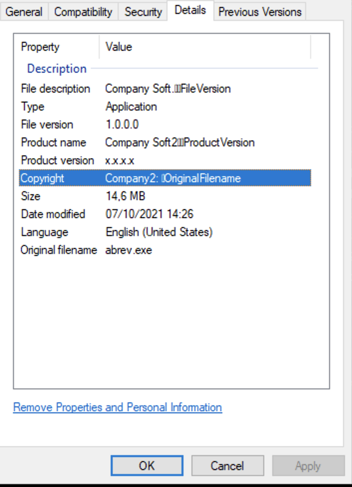 Explorer file version details