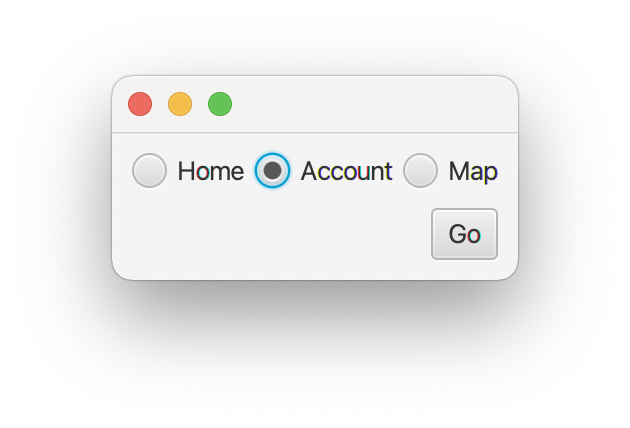 Radio buttons and toggle group