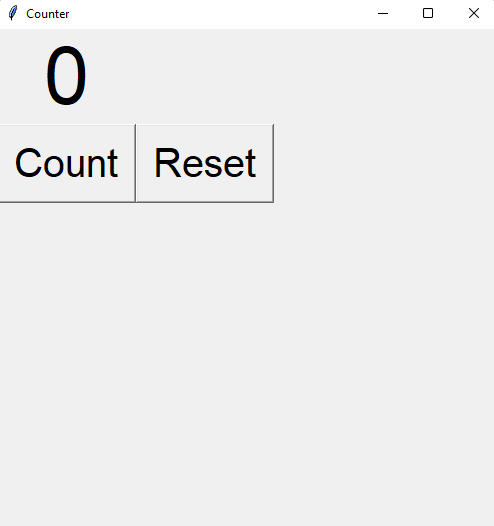 Tkinter Count app screenshot