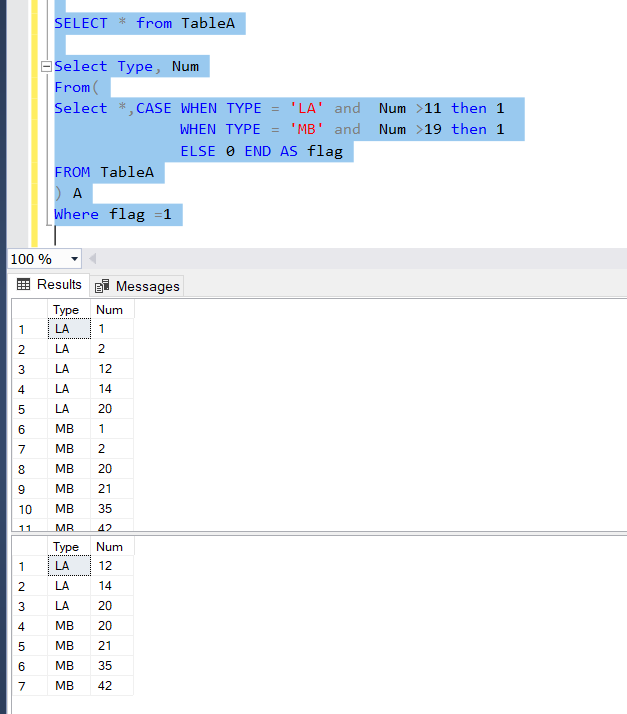 SQL Query Results Screenshot