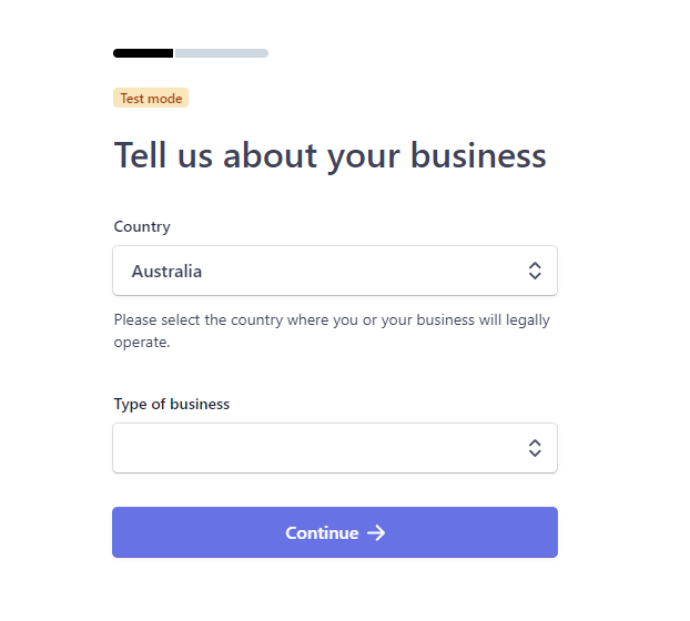 Unable to prefill Type of business