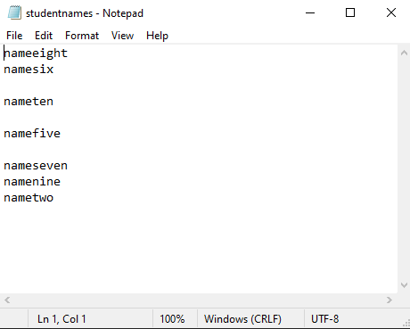 How the data was written on the file(image)