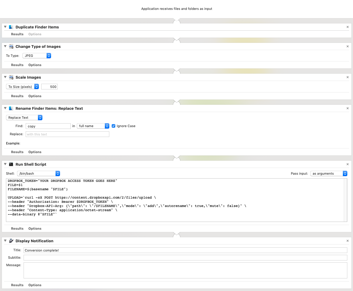 Automator flow