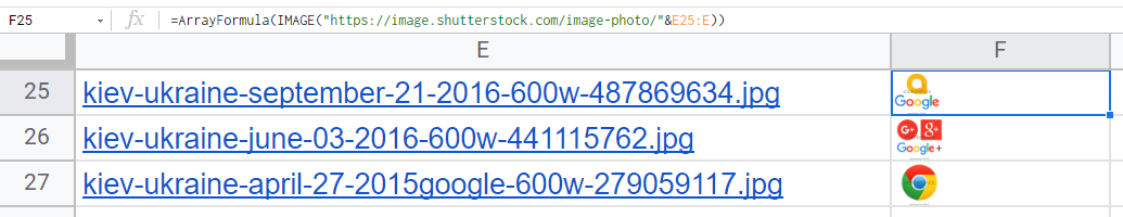 Image Array formula