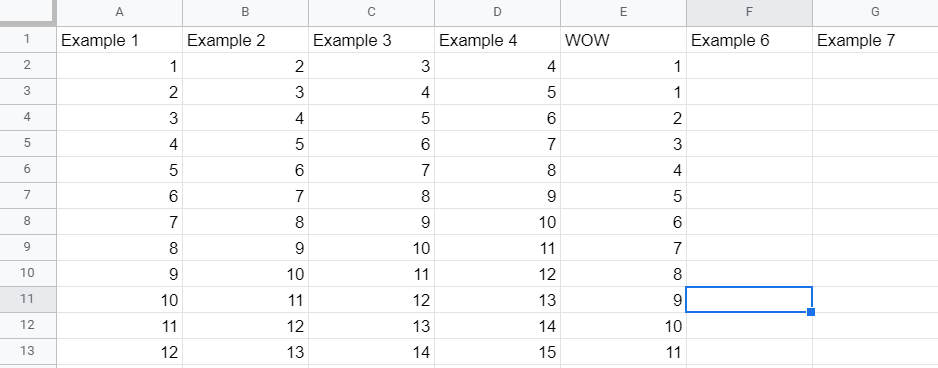 sheet prior to conditional formatting