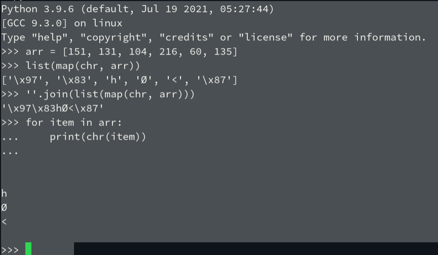 int array to chr string