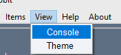 Console toggle button