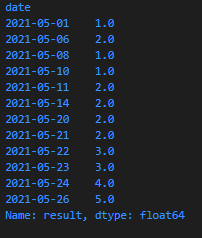 results of runnning example code