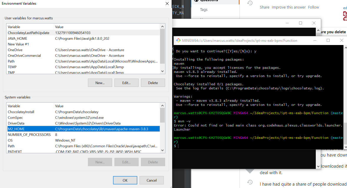 Maven Installed, unable to edit system variables