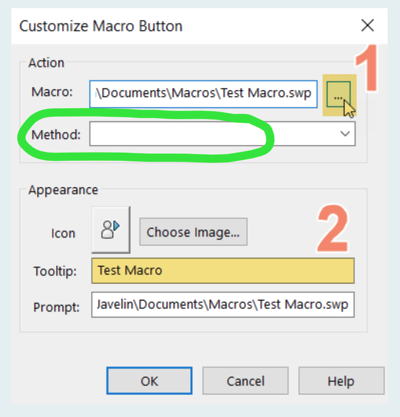 showing method dropdown is empty