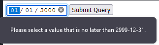 Firefox date input error message