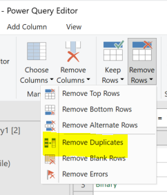 remove duplicates