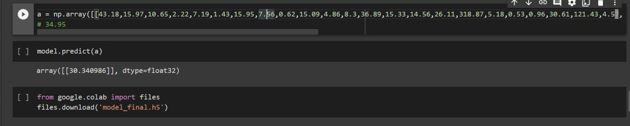 input of a numpy array in model.predict function