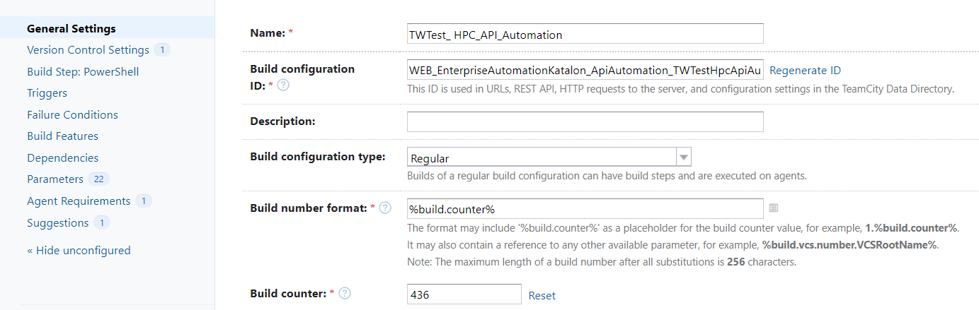 TeamCity General Settings