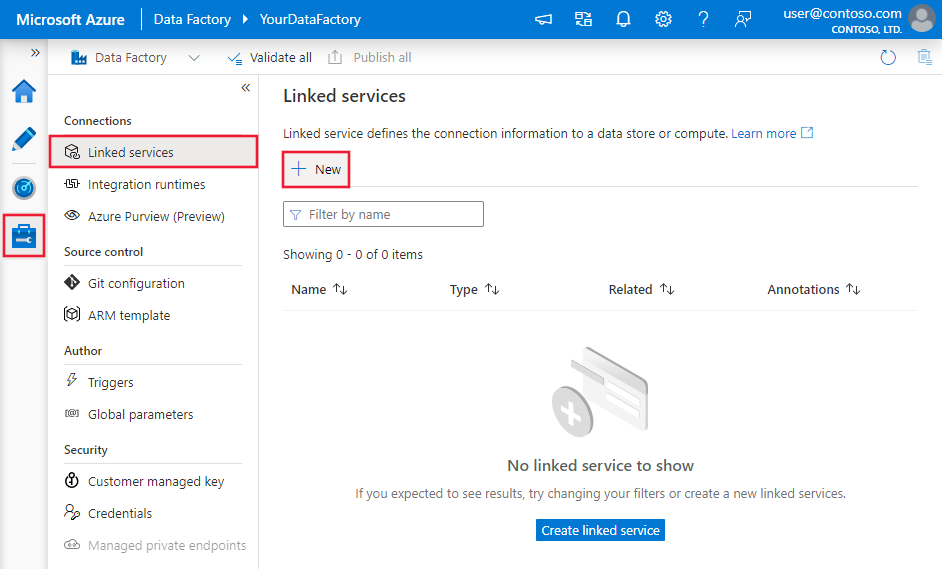 Azure Data Factory UI