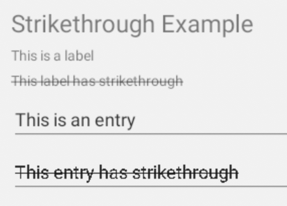 Android Entry With Strikethrough