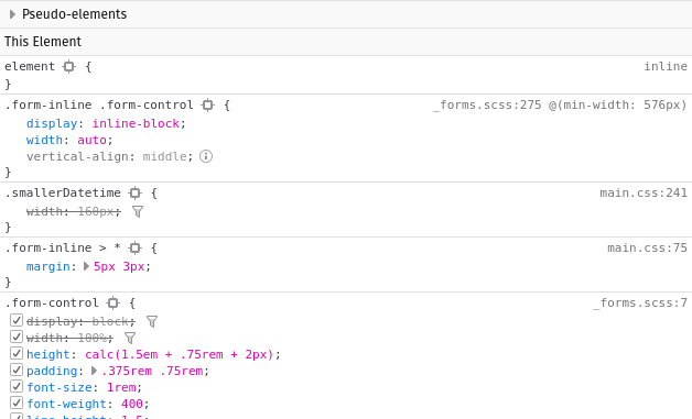 elements, width is stricken out