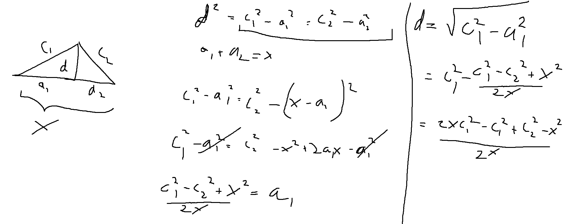 Algebraic solution to finding the closest distance