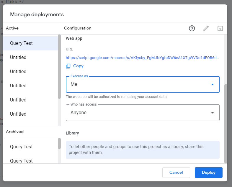 Deployment Settings