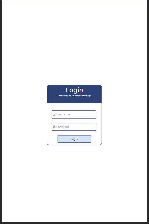 Login-Screen on mobile Device