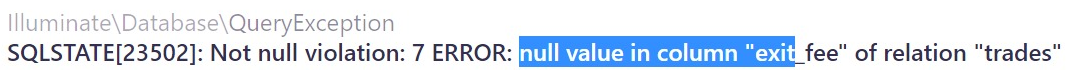 Not null violation error