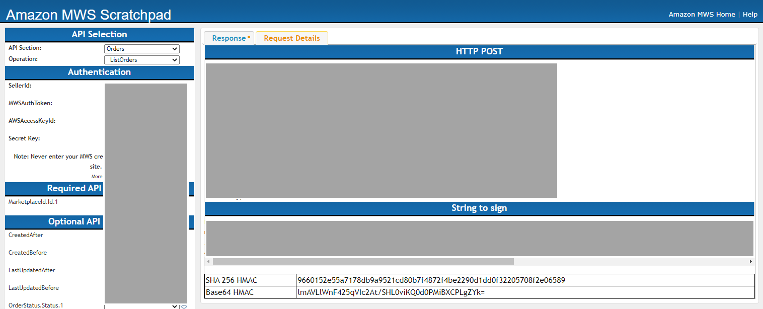 Amazon MWS Scratchpad