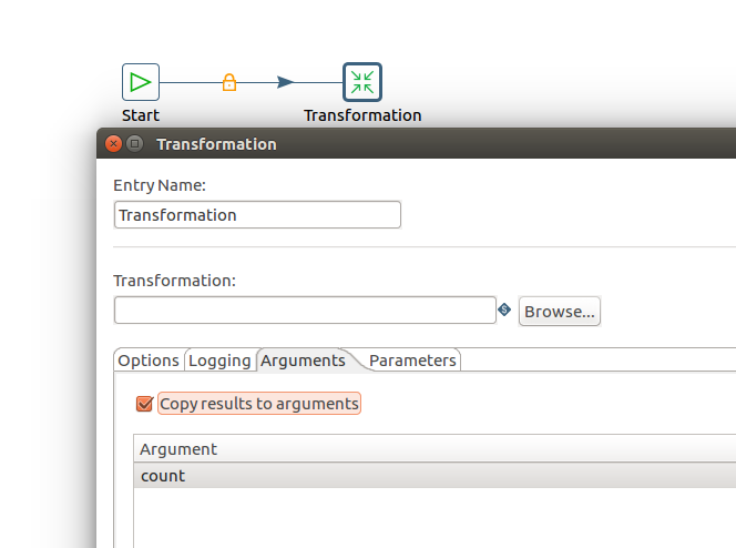 Passing a value to a variable in a job