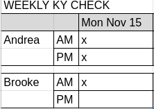 Second spreaddsheet