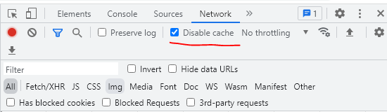 Disable cache