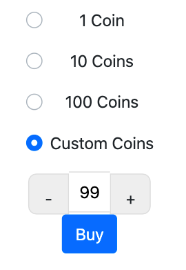 Form consisting of radio button and textbox