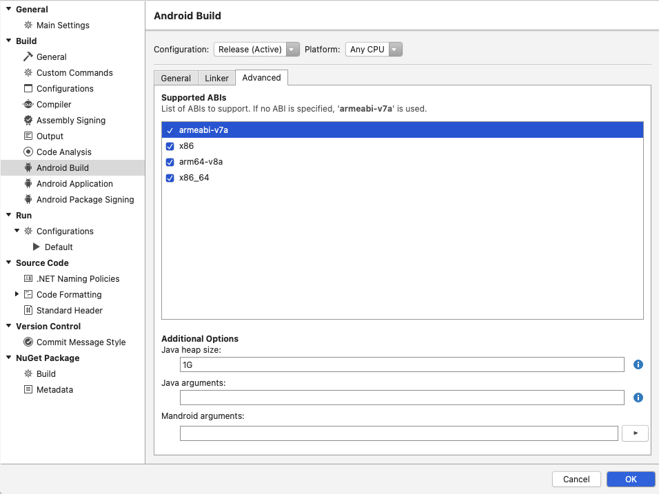 Project settings #5