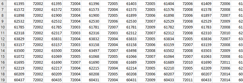 image of spreadsheet