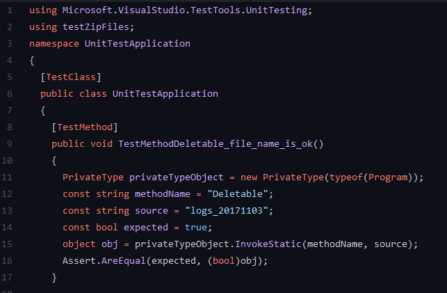 unit test on private method