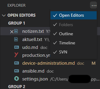 open editors